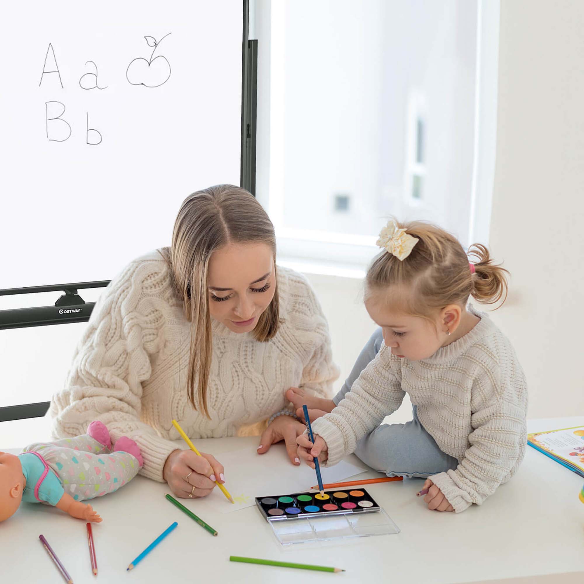 Costway 48x36 Mobile Double-Sided Reversible Whiteboard photo 5