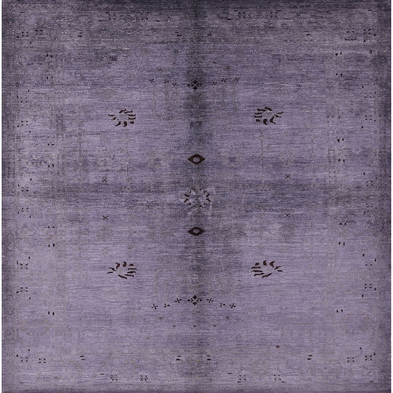 Ahgly Company Machine Washable Indoor Square Industrial Modern Grape Purple Area Rugs, 5' Square