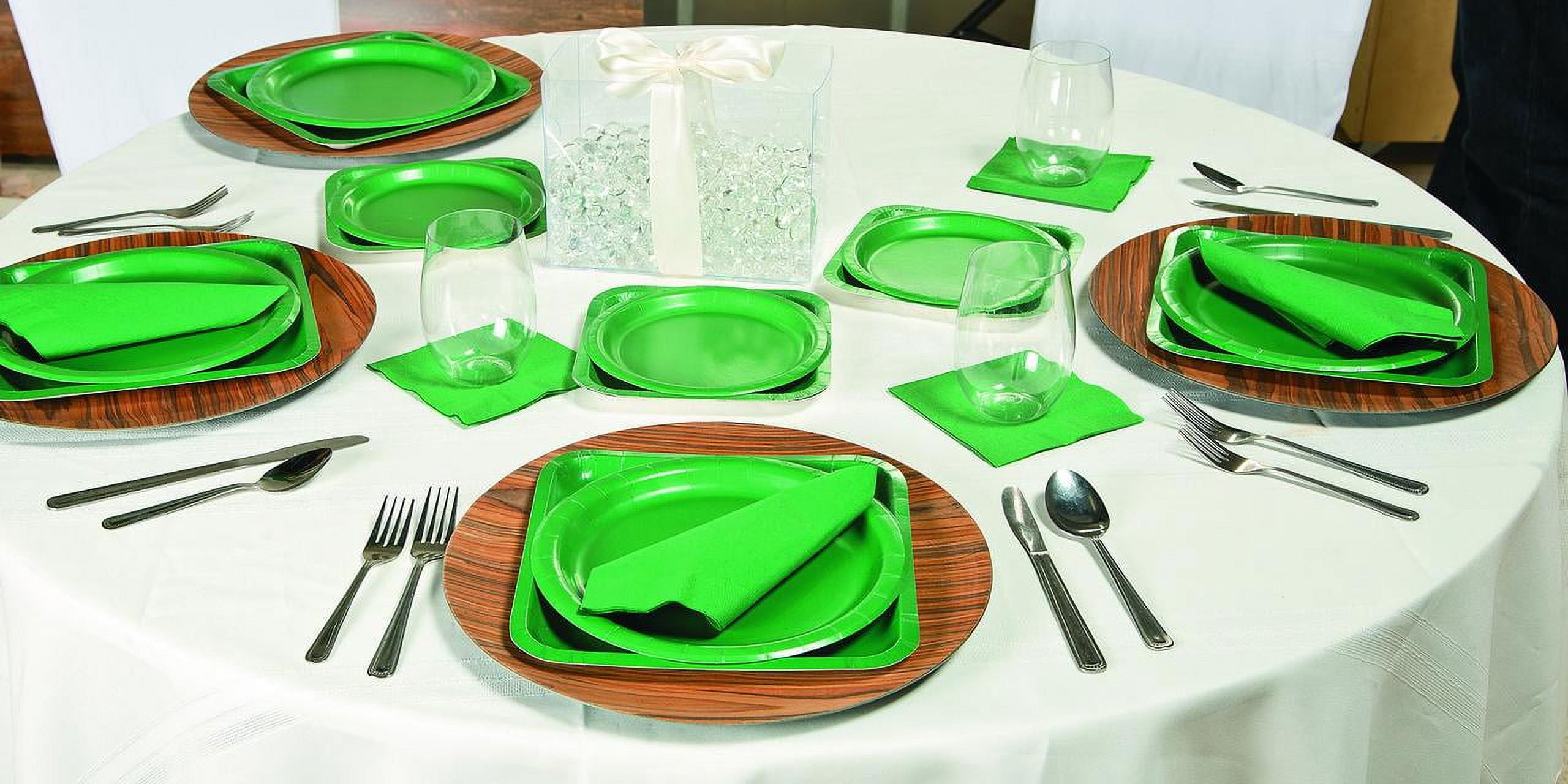 Bulk Green Paper Dessert Plates, Christmas, St. Patrick's Day, Golf, Graduation, Birthday, Party Supplies, 24 Pieces, 7"