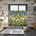 thumbnail image 4 of Yayeee Kitchen Curtains Tier Pair Light Filtering 27"x36" Rod Pocket Short Cafe Window Panel, Orange Floral Garden, 4 of 7