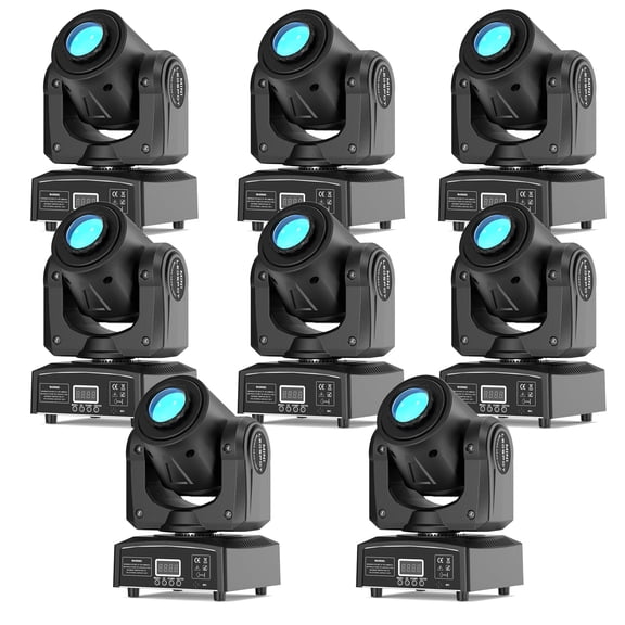 150W LED Moving Head DJ Lights Mini Beam Stage Lights 8 Pack DMX 512 12CH Sound for Disco Party Stage Lighting
