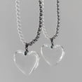 thumbnail image 4 of Fashion Trend Light Luxury Niche Sense Heart Collarbone Chain Temperament Simple Cold Wind Glass Love-shape Necklace, 4 of 6