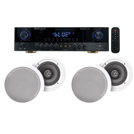 Rockville SINGMIX 5 Bluetooth Home Amplifier Receiver+(4) 6.5  Ceiling Speakers price history on PriceWatchPro