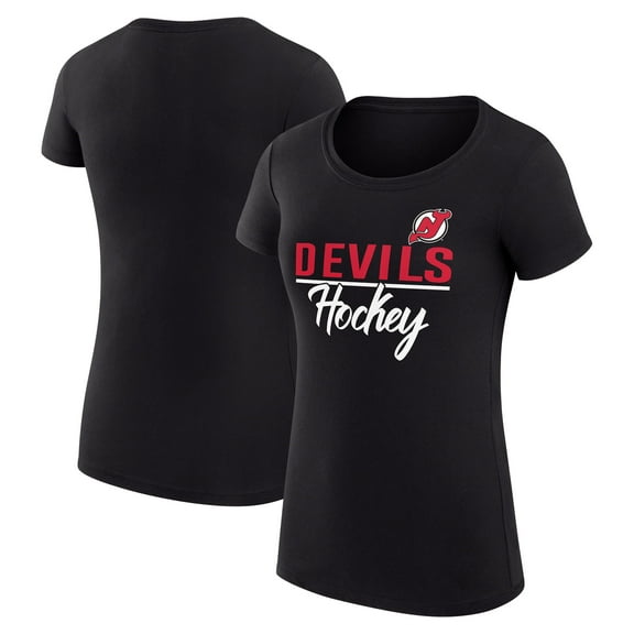 Women's G-III 4Her by Carl Banks Black New Jersey Devils Super-Slim Fit Lightweight Team Sport T-Shirt