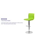 thumbnail image 2 of 2 Pk. Contemporary Green Vinyl Adjustable Height Barstool with Horizontal Stitch Back and Chrome Base, 2 of 9