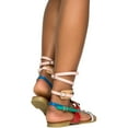thumbnail image 3 of Cape Robbin Emily-63 Colorful Strappy Colorblock Hardware Gladiator Flats Sandal, 3 of 4