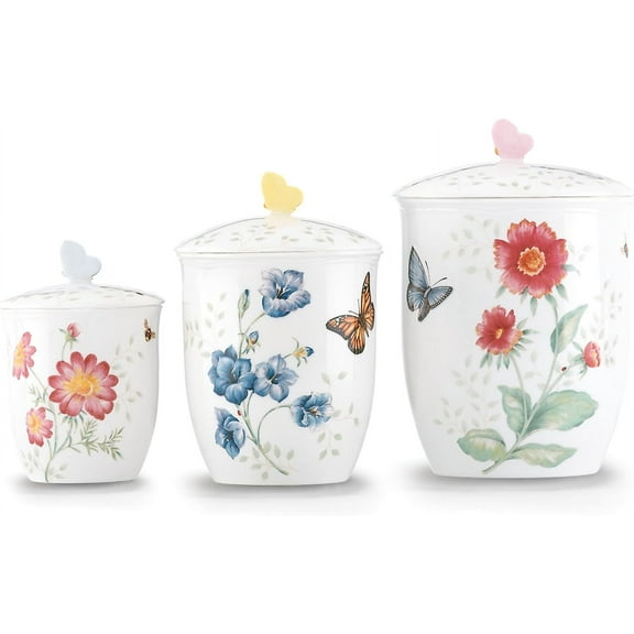 MY.Butterfly Meadow 3-Piece Canister Set, 6.60 LB, Multi