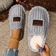 thumbnail image 3 of Fuzzy Slippers for Women Men Guest Adult Cozy Plush Memory Foam House Slides Shoes Winter Bedroom Home Slip on, 3 of 7