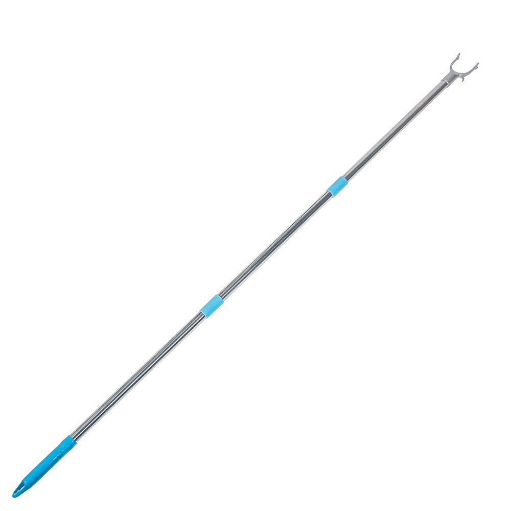 Bâton Extensible Avec Crochet En Acier Inoxydable – Longueur Réglable De 84 à 140 Cm – Pour Placard, Balcon, Rangement