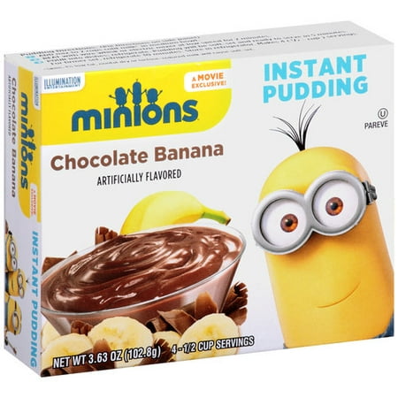 (4 Pack) Minions Chocolate Banana Instant Pudding, 3.63
