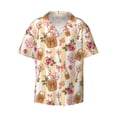 thumbnail image 2 of Lsque Key Lock And Flowers print Men's Cuban Collar Short Sleeve Shirt Summer Beachwear Casual Button Down Fashionable Vacation Leisure Shirt-4X-Large, 2 of 7