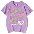 thumbnail image 4 of PMVFHDE T-Shirts pour Fille Hauts Mignons pour Fille T-Shirt d'Été pour Filles Hauts de Mode pour Filles T-Shirt Décontracté Imprimé Col Rond Manches Courtes T-Shirt Décontracté Violet, 8-9 Ans, 4 of 6