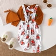 thumbnail image 5 of MEZZALL Easter Bunny Print Letter Bodysuit With Striped Pants And Hats Cute 3 Piece Baby Girl Outfit Long Sleeve O-Neck Romper Clothes Sets, 5 of 9