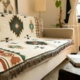 thumbnail image 4 of Southwestern Soft Throw Blankets with Tassels Cozy Cotton Woven Aztec Knitted Bed Couch Throws Sofa Chair Towel Multi-Function for Home Decor Office Travel (90x150cm), 4 of 13