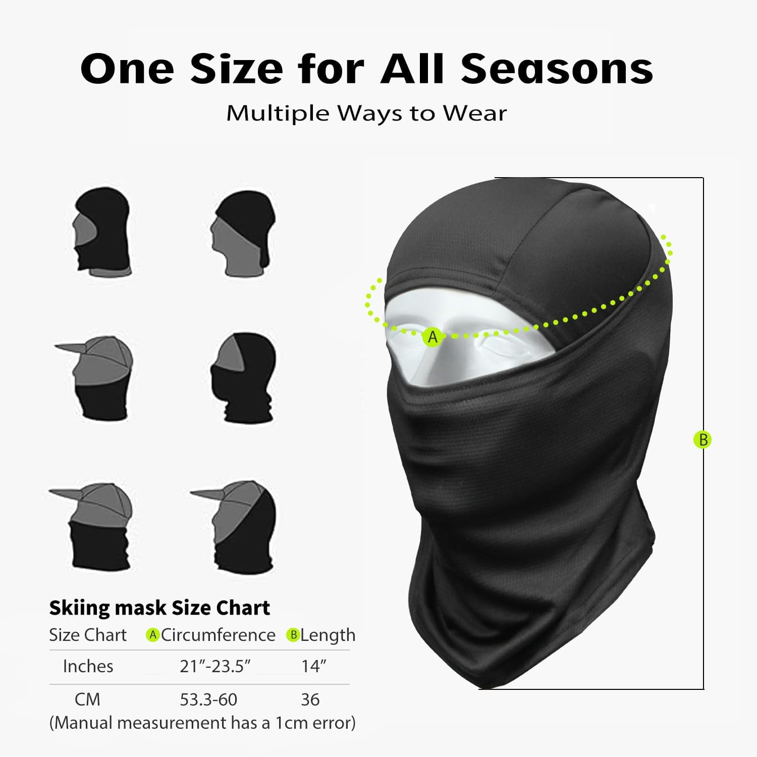 2Pcs Balaclava Face Mask UV Protection Ski Sun Hood Tactical Masks For - View #7