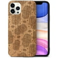 thumbnail image 1 of Case Yard Wooden Case Outside Soft TPU Silicone Slim Fit Shockproof Wood Protective Phone Cover for Girls Boys Men and Women Supports Wireless Charging Hamsa Overload Design case for iPhone-11-Pro-Max, 1 of 7
