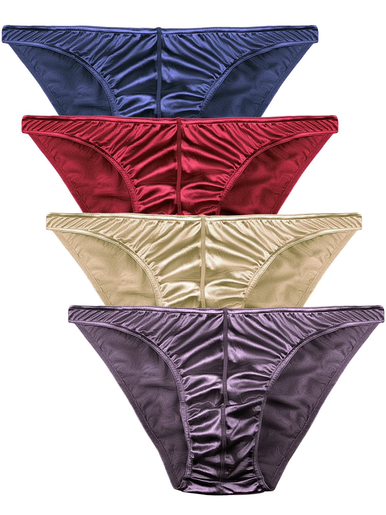 Men's Underwear Satin Silky Sexy Bikini Small to Plus Sizes Multi-Pack 