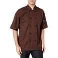 thumbnail image 2 of Uncommon Threads 0415-0203 Medium Short Sleeve Chef Coat in Brown, 2 of 4