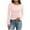 Pink, variant on Otntypg Womens Long Sleeve Bell Sleeve Tops Cotton Boat Neck Ruched Cropped Tops Trendy Going Out Top Slim Fitted Basic T-Shirts Purple XXL