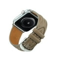 thumbnail image 6 of Wave Grain Compatible with Apple Watch Band 49mm 45mm 44mm 42mm, Genuine Leather Band Replacement Strap Compatible with iWatch Ultra 2/1 Series 9/8/7/6/5/4/3/2/1/SE2/SE,Grey, 6 of 7