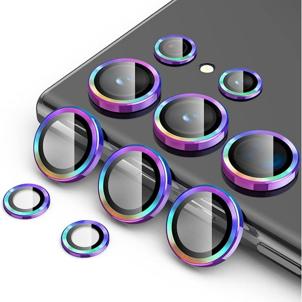 V 5 Pack for Samsung Galaxy S23 Ultra Camera Lens Protector, 9H Tempered  Glass Camera Cover Screen Protector Metal Individual Ring with Installation  Tray for S23 Ultra 5G 2023-Rainbow 