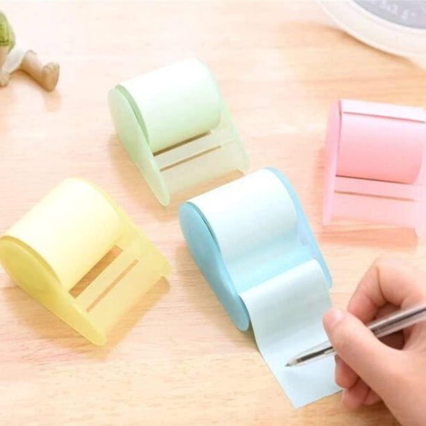 Rollo adhesivo de 4 Uds. De notas adhesivas con dispensadores, dispensadores de cinta artesanal de notas multicolores