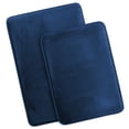 thumbnail image 2 of Set of 2 Large Clara Clark Bath Mat Bathroom Rug - Absorbent Memory Foam Bath Rugs - Non-Slip, Thick, Cozy Velvet Feel Microfiber Bathrug, Plush Shower, Toilet- Floor Bathmats Carpet - Blue - 20"x32", 2 of 6