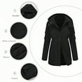 thumbnail image 6 of QHFBli Women's Lightweight Long Softshell Fleece Lined Jacket Anorak Raincoat With Removable Hood, 6 of 6