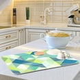 thumbnail image 4 of Iauyy Dish Drying Mat for Kitchen Counter, Super Absorbent & Hanging 16x18 / 18x24 Inch (S/M) Blue Triangle, 4 of 8