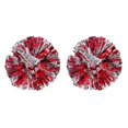 thumbnail image 1 of 2 Pack Metallic Cheerleading Pom Pom Cheerleader Cheering Squad Pompoms Dance Cheer Plastic Pom Poms(Red), 1 of 3