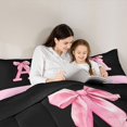 thumbnail image 5 of jejeloiu Girls Pink Bowknot Twin Comforter Sets,First Letter E Bedding Set For Kids Reversible 2-Piece, 5 of 8