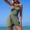 Army Green, variant on Women's Slim Fit One Piece Swimsuit Surfing Suit Tummy Control & Side Pockets Quick Dry Swimwear for Beach & Pool