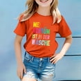 thumbnail image 2 of PMVFHDE T-Shirts Graphiques pour Filles, Hauts d'Été Mignons pour Filles, Robe T-Shirt pour Filles, Hauts Décontractés d'Été pour Filles, T-Shirt à Manches Courtes et Col Rond Imprimé pour Enfants, Orange, 1-2 Ans, 2 of 4