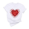 thumbnail image 5 of Chemises à Manches Courtes pour Femmes Adulte Mode Manches Courtes Col Rond Saint-Valentin Imprimé Blouse Décontractée T-Shirt Hauts Chemise Femmes Blouses à Manches Courtes Femmes Hauts à Manches Courtes, 5 of 5