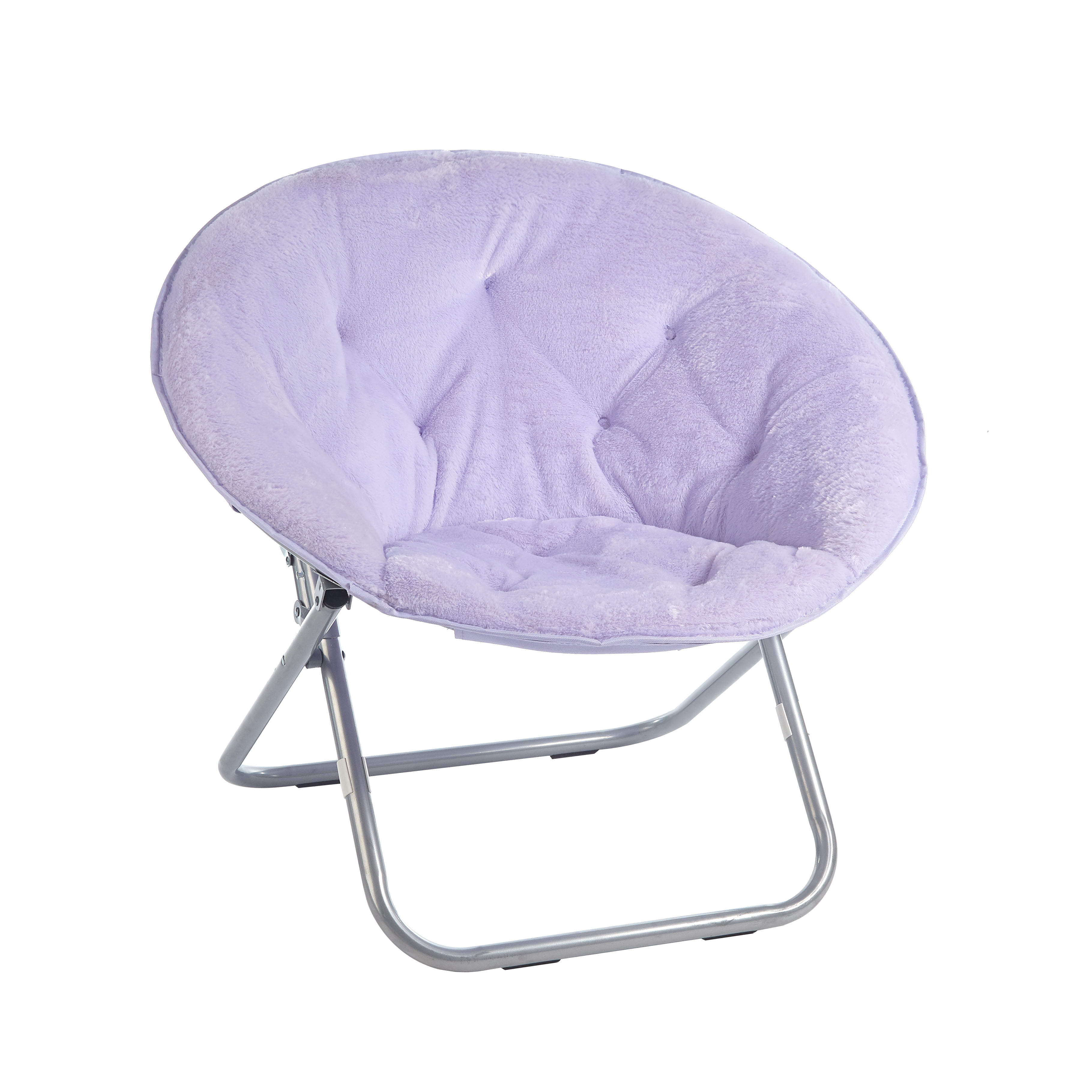 Purple American Kids Solid Faux-Fur Saucer Chair Polyester Fabric Content 
