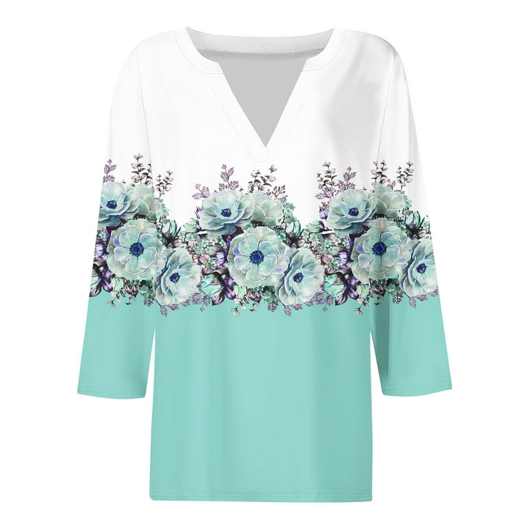 Casual Daily Print Basic V Neck Tops(3 Colors) Casual Daily Print Basic V Neck Tops(3 Colors)
