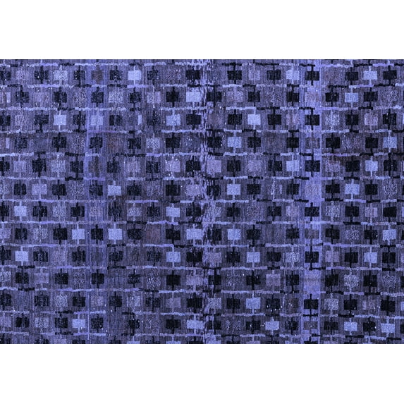 Ahgly Company Indoor Rectangle Abstract Blue Modern Area Rugs, 6' x 9'