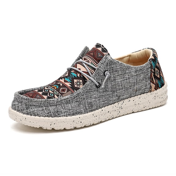 Men’s Casual Canvas Shoes Lightweight Lace Up Low Top Walking Sneakers