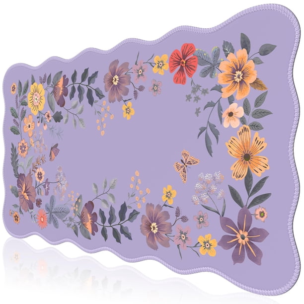 Alfombrilla iCasso para escritorio con alfombrilla de ratón, 90 x 40 cm, color morado