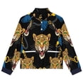thumbnail image 4 of Jackets for Women Winter Coat Jackets Flannel Stand Collar Jacket(Leopards Chains Luxurious Fashion Print,Size:S-4XL), 4 of 7