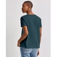 thumbnail image 4 of Hanes Essentials Women’s Cotton T-Shirt, Oversized Fit Metallic Teal M, 4 of 6