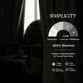 thumbnail image 4 of DriftAway Living Room Curtains Blackout 84 Inches Long Black and White Lined Thermal Window Drapes for Bedroom Grommet Farmhouse Leaf Home Decoration 2 Panels Linen Black Line, 4 of 8