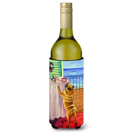 

Caroline s Treasures 7027LITERK Helping Himself Fawn Pug Wine Bottle Hugger Wine Bottle multicolor