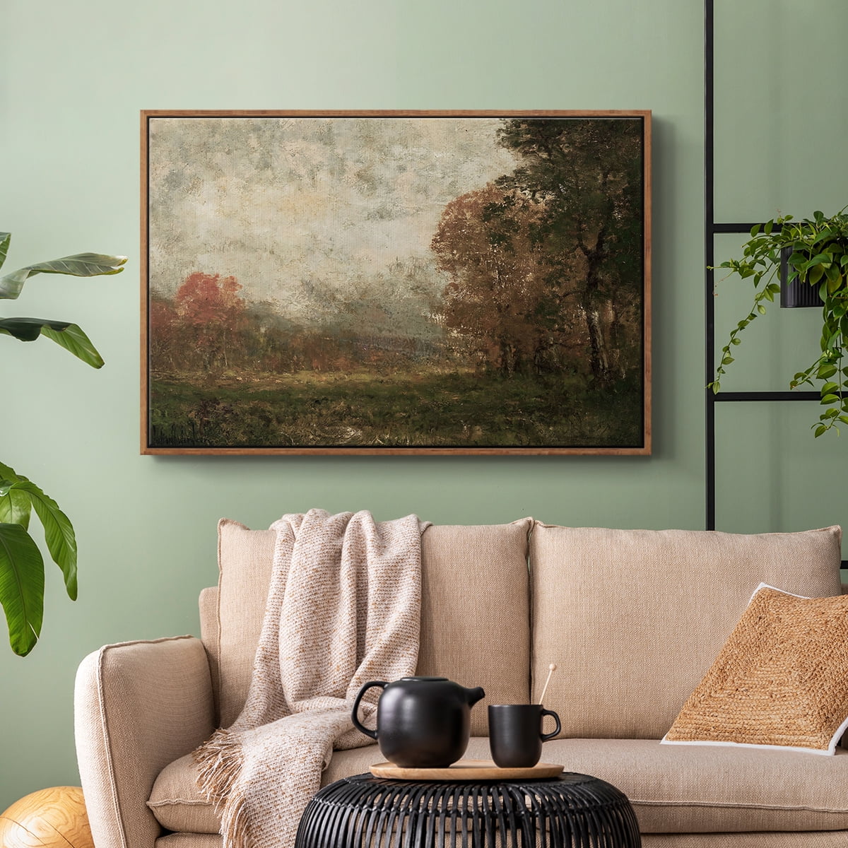 Vintage Landscape-CCCXXXIII By Wexford Home Framed in Walnut Wood Gallery Wrapped Canvas 17 in. x 25 in.
