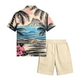 thumbnail image 6 of longantii Men's Sets Casual Button Tropical Print Shirts and Shorts Comfy Short Sleeve Beach Blouses and Shorts 2026 Vacation Outfits Khaki XXL, 6 of 6