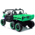 thumbnail image 2 of Xuanlur 24V Ride On Toys for Big Kids W/20" Seat, 4WD 6X6 2 Seater Ride On Dump Truck with Remote Control, 3 Speeds, High Efficiency Battery, 4X100 Motors, Music, Ride On Car for Boys Girls, Green, 2 of 7