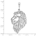 thumbnail image 2 of 10k White Gold Solid Diamond-cut Lions Head Charm, 2 of 2