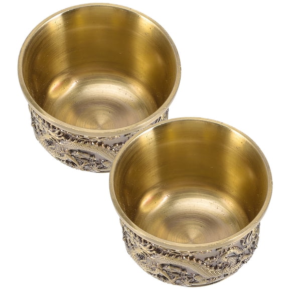 HAMPPLIES 2Pcs Tea Cup Tableware Golden Color For Home Accessory And Tea Enthusiasts