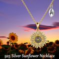 thumbnail image 5 of Sterling Silver Sunflower Necklace You Are My Sunshine With Initial Necklaces Birthday Gift for Her, 5 of 7