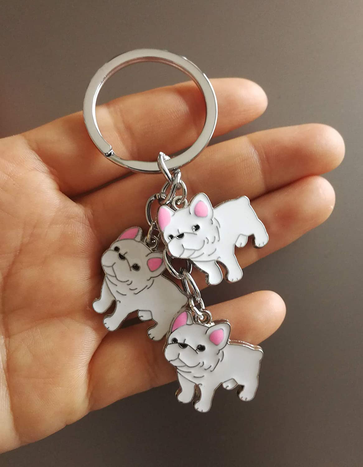 Cute BOXER DOG Keyring FREE P&P PVC Dog Key Ring Bag Charm Novelty Gift 
